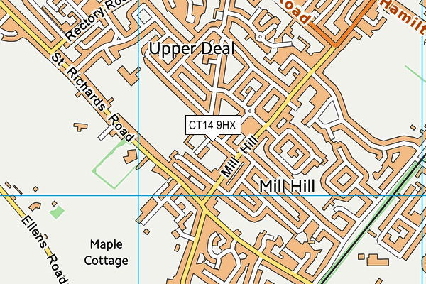 CT14 9HX map - OS VectorMap District (Ordnance Survey)