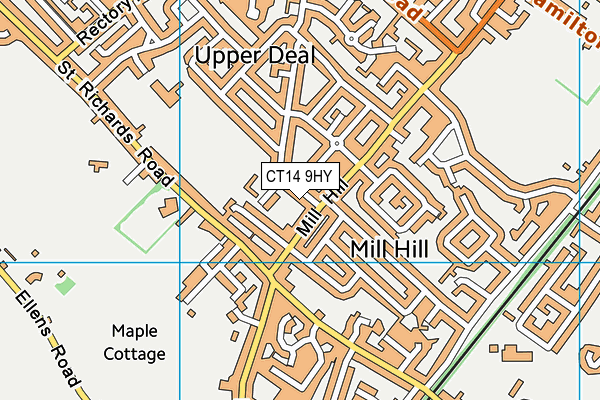 CT14 9HY map - OS VectorMap District (Ordnance Survey)