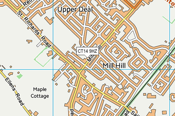 CT14 9HZ map - OS VectorMap District (Ordnance Survey)