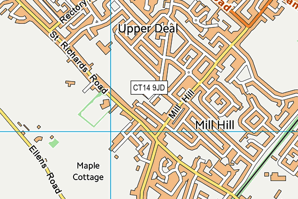 CT14 9JD map - OS VectorMap District (Ordnance Survey)