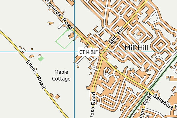 CT14 9JF map - OS VectorMap District (Ordnance Survey)