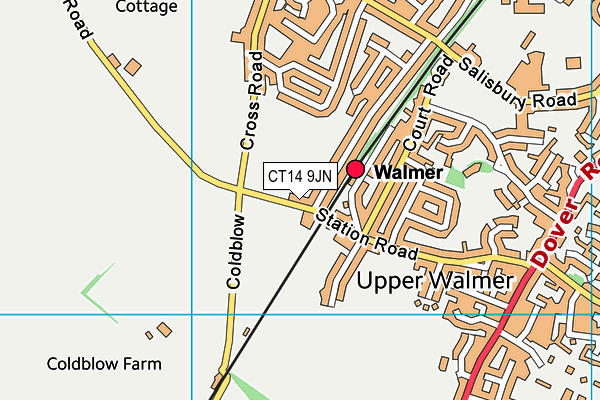 CT14 9JN map - OS VectorMap District (Ordnance Survey)