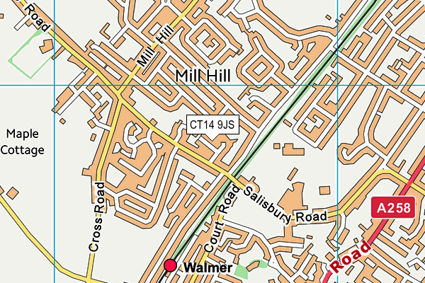 CT14 9JS map - OS VectorMap District (Ordnance Survey)