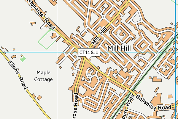 CT14 9JU map - OS VectorMap District (Ordnance Survey)