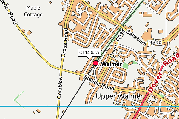 CT14 9JW map - OS VectorMap District (Ordnance Survey)
