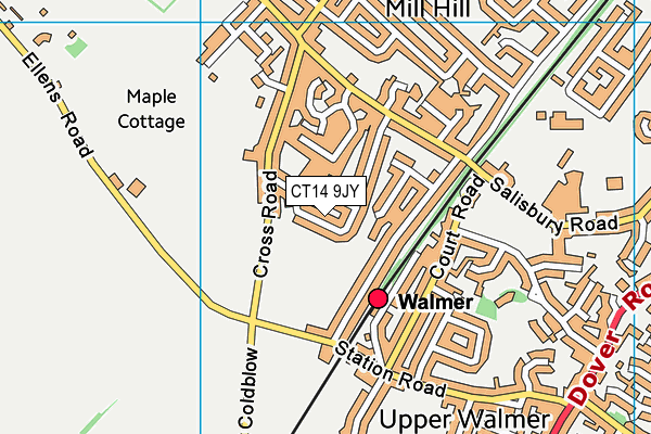 CT14 9JY map - OS VectorMap District (Ordnance Survey)