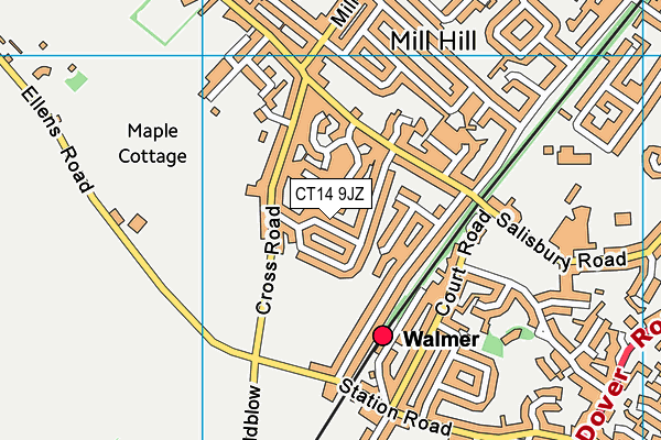 CT14 9JZ map - OS VectorMap District (Ordnance Survey)