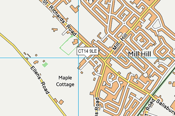 CT14 9LE map - OS VectorMap District (Ordnance Survey)