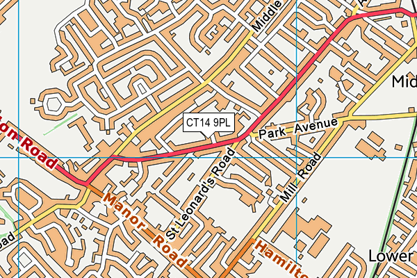 CT14 9PL map - OS VectorMap District (Ordnance Survey)