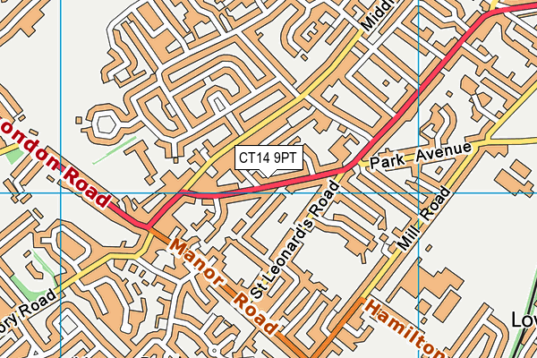 CT14 9PT map - OS VectorMap District (Ordnance Survey)