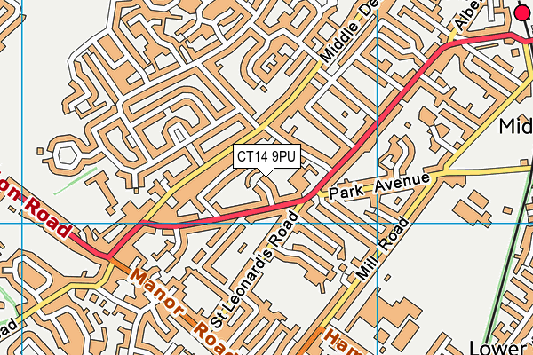 CT14 9PU map - OS VectorMap District (Ordnance Survey)