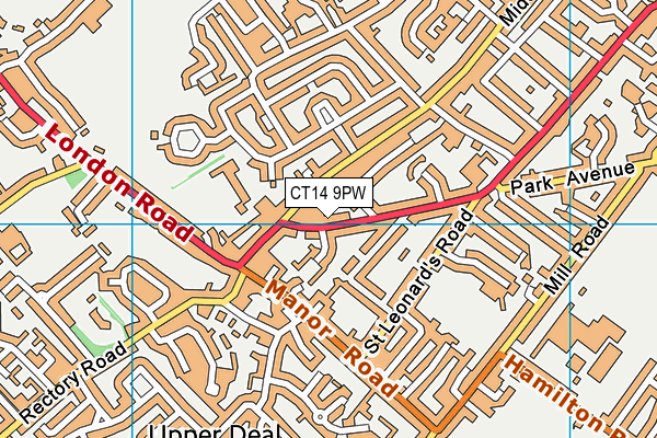 CT14 9PW map - OS VectorMap District (Ordnance Survey)