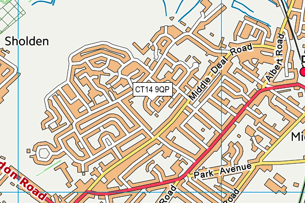 CT14 9QP map - OS VectorMap District (Ordnance Survey)