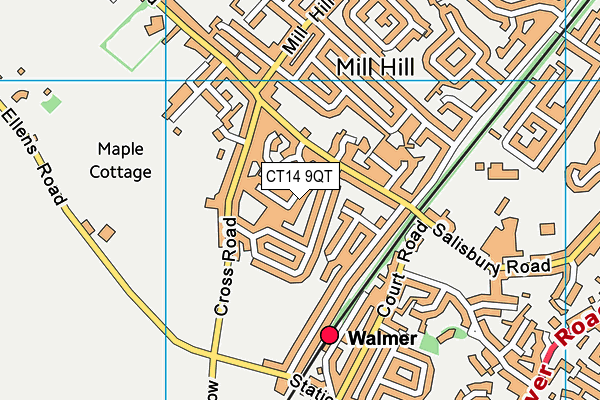 CT14 9QT map - OS VectorMap District (Ordnance Survey)