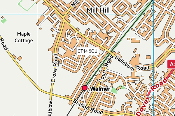 CT14 9QU map - OS VectorMap District (Ordnance Survey)