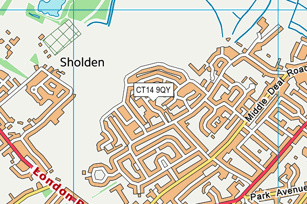 CT14 9QY map - OS VectorMap District (Ordnance Survey)