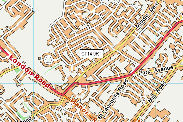 CT14 9RT map - OS VectorMap District (Ordnance Survey)