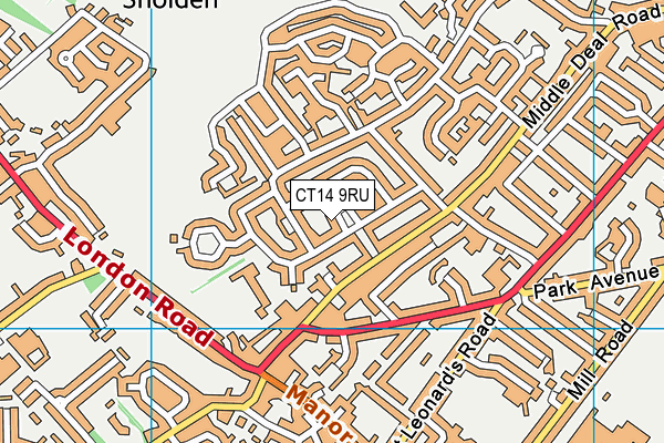 CT14 9RU map - OS VectorMap District (Ordnance Survey)