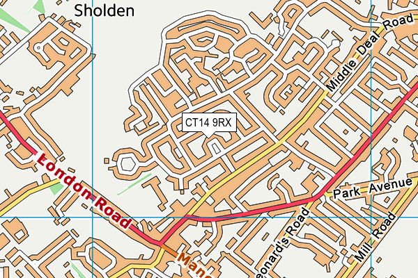 CT14 9RX map - OS VectorMap District (Ordnance Survey)