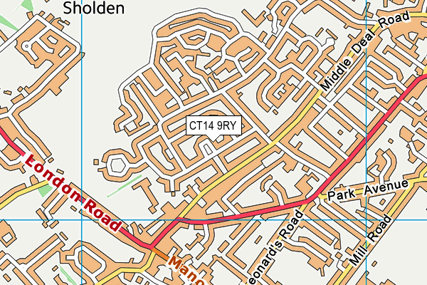 CT14 9RY map - OS VectorMap District (Ordnance Survey)