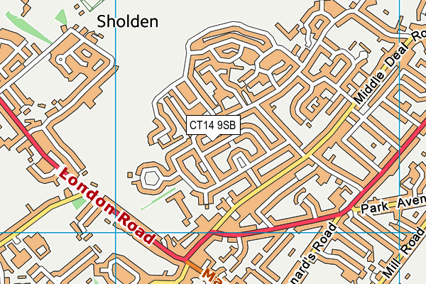 CT14 9SB map - OS VectorMap District (Ordnance Survey)