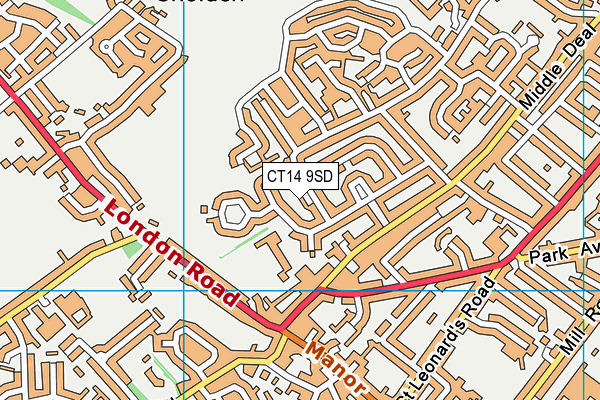 CT14 9SD map - OS VectorMap District (Ordnance Survey)