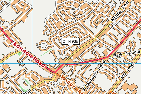 CT14 9SE map - OS VectorMap District (Ordnance Survey)