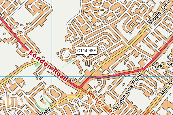 CT14 9SF map - OS VectorMap District (Ordnance Survey)
