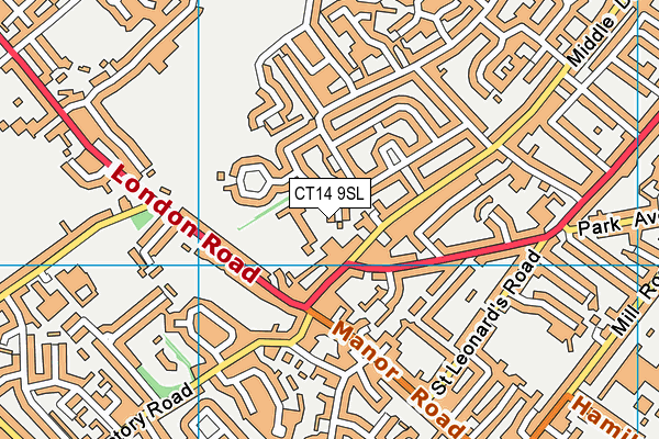 CT14 9SL map - OS VectorMap District (Ordnance Survey)