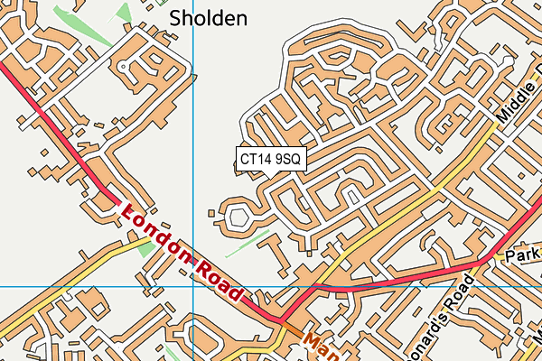 CT14 9SQ map - OS VectorMap District (Ordnance Survey)