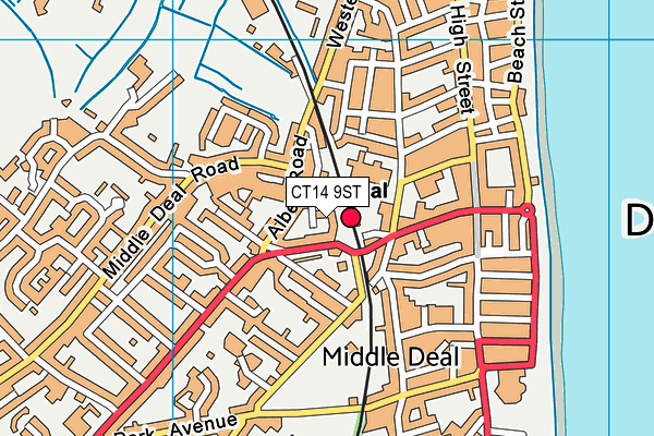 CT14 9ST map - OS VectorMap District (Ordnance Survey)