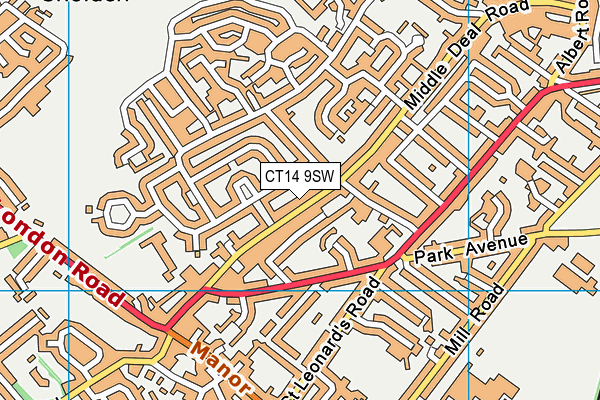 CT14 9SW map - OS VectorMap District (Ordnance Survey)