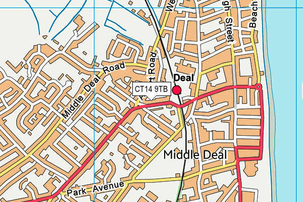 CT14 9TB map - OS VectorMap District (Ordnance Survey)