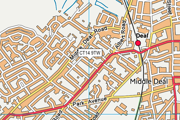 CT14 9TW map - OS VectorMap District (Ordnance Survey)