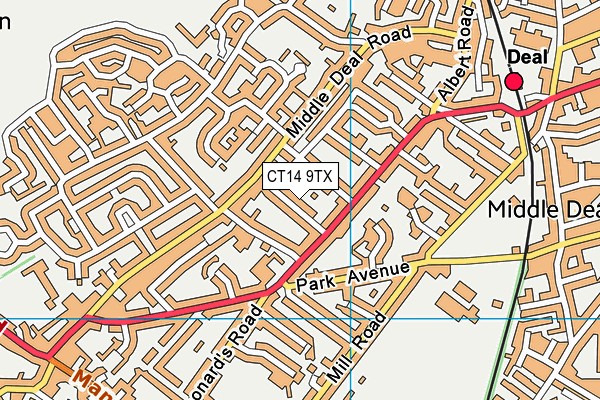 CT14 9TX map - OS VectorMap District (Ordnance Survey)