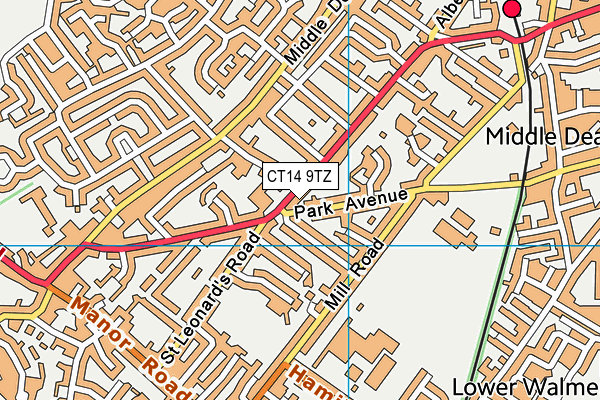 CT14 9TZ map - OS VectorMap District (Ordnance Survey)