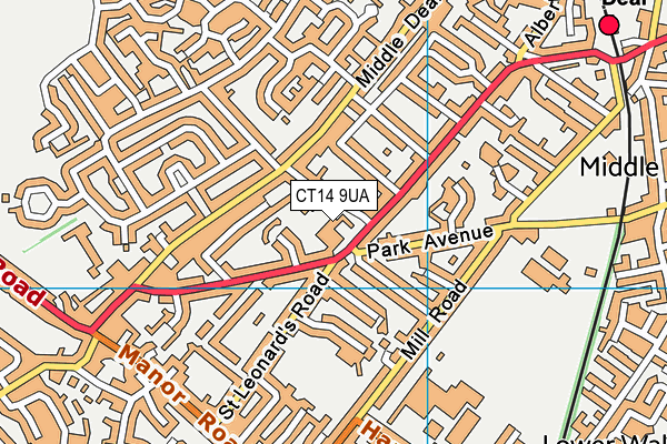 CT14 9UA map - OS VectorMap District (Ordnance Survey)