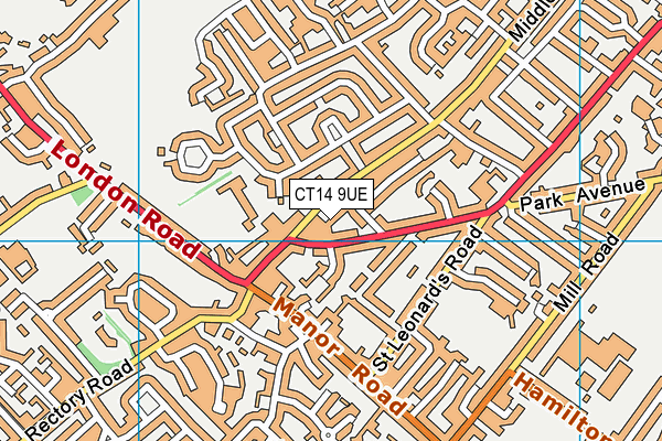 CT14 9UE map - OS VectorMap District (Ordnance Survey)