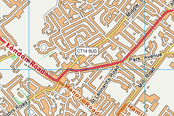 CT14 9UG map - OS VectorMap District (Ordnance Survey)