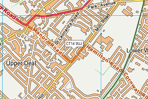 CT14 9UJ map - OS VectorMap District (Ordnance Survey)