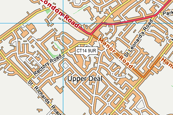 CT14 9UR map - OS VectorMap District (Ordnance Survey)