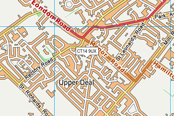 CT14 9UX map - OS VectorMap District (Ordnance Survey)