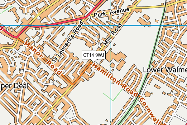 CT14 9WJ map - OS VectorMap District (Ordnance Survey)