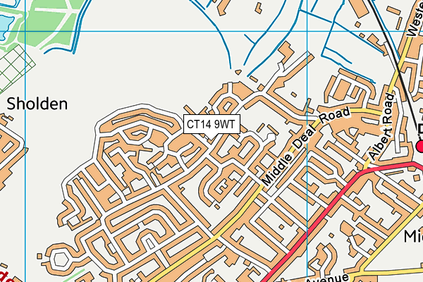 CT14 9WT map - OS VectorMap District (Ordnance Survey)