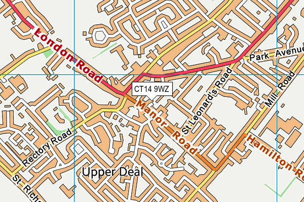 CT14 9WZ map - OS VectorMap District (Ordnance Survey)