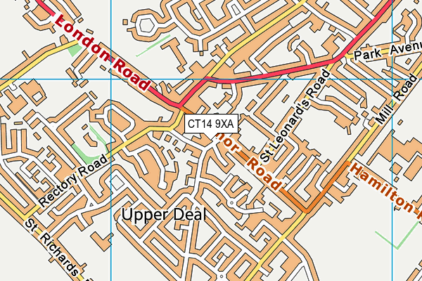 CT14 9XA map - OS VectorMap District (Ordnance Survey)