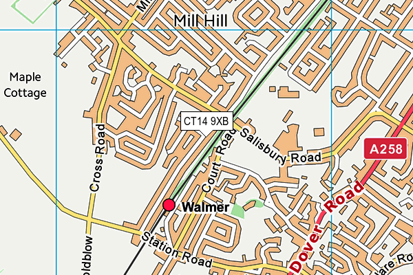 CT14 9XB map - OS VectorMap District (Ordnance Survey)