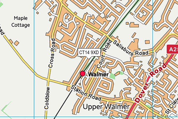 CT14 9XD map - OS VectorMap District (Ordnance Survey)