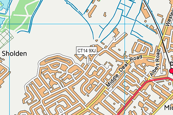 CT14 9XJ map - OS VectorMap District (Ordnance Survey)