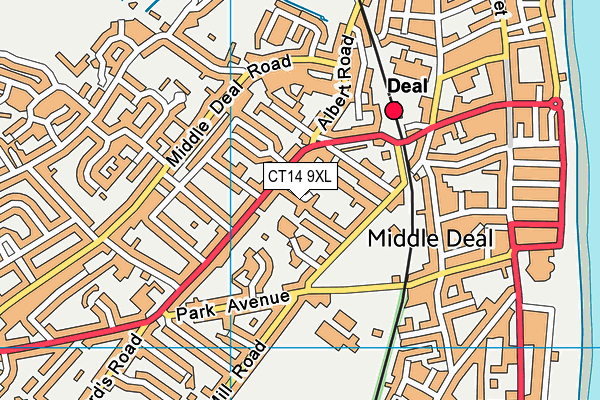 CT14 9XL map - OS VectorMap District (Ordnance Survey)